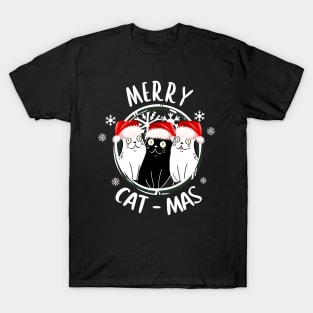 Merry Catmas Funny Cats Christmas Gift T-Shirt